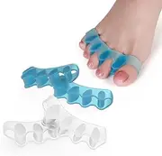 4 Pcs Toe Separator,Bunion Corrector for Women Men Toe Spacers to Correct Bunions Toe Straightener Toe Stretcher Big Toe Correctors Gel Toe Separators (Blue+White)…