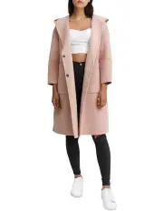 [Belle & Bloom] Walk This Way Blush Wool Blend Oversized Coat