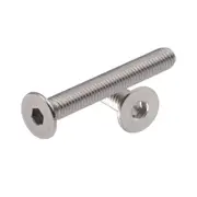 Hex Socket Flat Countersunk Head Bolts Screws, M8 x 60mm 50pcs, 304 Stainless Steel Metric Hexagon Coarse Threaded Machine Fully Thread Allen SUS