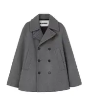Jil Sander Double Breasted Felted Coat M pebble