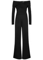 Diane Von Furstenberg Lucien Wide-leg Stretch-jersey Jumpsuit - Black 12 (UK16 / XL)