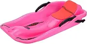 Qianly Toboggan Sleigh for Outdoor Activities, Snow Sled for Skiing Gear, Normal Pink