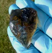 Libyan Desert Glass Meteorite Tektite impact specimen( 175 crt)Very Dark Green