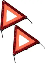 iplusmile 2 Pack Road Safety Warning Sign Triangle Hazard Triangle Symbol Road Sign Kit Car Safety Sign Reflective for Night (Warning Triangle)