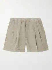 [James Perse] James Perse - Pleated Linen Shorts - Light green - 1 1 Green