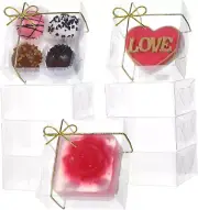 3¼"X3¼X1½ 25PCS Clear Mini Donut Boxes Cookie Boxes Soap Boxes Chocolate Truffle