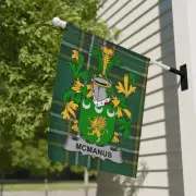 McManus Irish Coat of Arms Tartan Design Garden Flag