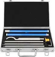 Wood Lathe Turning Tools Set, Carbide Tipped Woodworking Chisels with Replaceable Blades, Adjustable Shaft, Aluminum Handle & Storage Box, for Lathes & Wood Carving