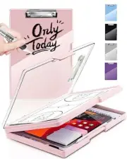 Heavy Duty Clearview Clipboard Folder File Case with 2 Storage and Pen Holder