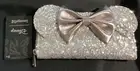 Loungefly Disney Minnie Mouse Silver Sequin Zip-around Wallet NWT