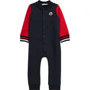 Moncler Colorblock Fleece Romper in Blue at Nordstrom, Size 9-12M