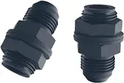 DEWHEL 2PCS AN10 Flare Fuel Cell Bulkhead Fitting 10AN Aluminum Locking Nut W/Washer