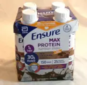 Ensure Max Protein Milk Chocolate Nutrition Shake 100mg Caffeine 11 fl oz 4 Pack