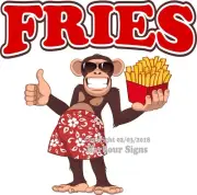 French Fries DECAL (Choose Your Size) Monkey Concession Food Truck Sticker