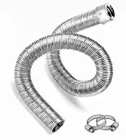 1Pack Dual-layer Heater Exhaust Pipe Air Diesel Parking Heater Exhaust Hose Line For Webasto Eberspacher With Camps-Inner Diameter 22mm (Inner Diameter:22mm 7/8inch, Length: 1M)