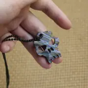 Titanium TC4 Skull EDC Flame Key chain Fashion Necklace Pendant Ornaments Bead