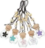 FRCOLOR 5pcs Small Daisy Car Perfume Bottles Aroma Diffuser Bottles Empty Perfume Sub Car Decorative Aroma