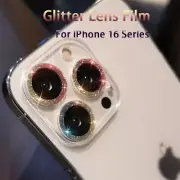 For iPhone 16 Pro Max 15 14 12 13 Mini Glitter Camera Protector Lens Film Cover