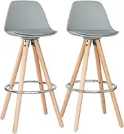 Hacienda Set of 2 Comfortable Modern Look Barstools: Stylish Seating Upgrade for Kitchen Islands & Bars | Sleek Design, Comfortable Seats, Metal Footrest