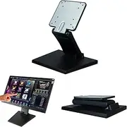 Adjustable LCD Monitor Stand with VESA Hole 75x75mm&100x100mm Metal Folding Monitor Stand Touch Screen Monitor Desk Bracket Black All in One PC Stand Single Monitor Stand Mount