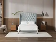 My Style Winged Headboard & Slimline Base - Double / Duckegg / Slimline Base