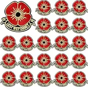 AUGSUN 30pcs Poppy Iron on Patches Red Poppy Sew Applique Repair Patch Memorial Day Veterans Day Remembrance Day DIY Crafts for Clothing Jacket Jeans Pants Dress Backpack Hat Decorations