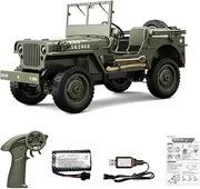 Remote Controlled Proportional Throttle Off-Road Military Truck C8815 Simulation All Terrain Off-Road Climbing Vehicle Model with Lighting Retro Military Card Model