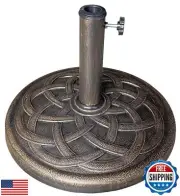 US Weight - 26lb Cast Stone Patio Umbrella Base - Durable and Weather-Resista