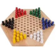 Wooden Educational Board Children Classic Halma Chinese Checkers Set ZO