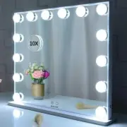 Hollywood Makeup Vanity Mirror with LED Lights and Detachable 10X Magnification