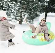 Snow Tube Sled With Backrest Heaving Duty Snow Sledding For Adults 47”