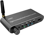 Bluetooth 5.1 Receiver Transmitter Audio Converter U-Disk Play Coxial/Optical to 3.5MM AUX R/L Converter for TV MP3 Easy to Use