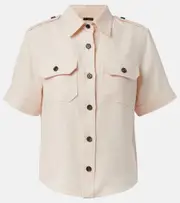 [Loro Piana] Loro Piana Annalisa linen and wool blouse AU 8 pink