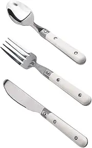 ibasenice Boys and Girls Tableware Set Stainless Steel Cutlery Forks and Spoons Christmas Decor Home and School Use