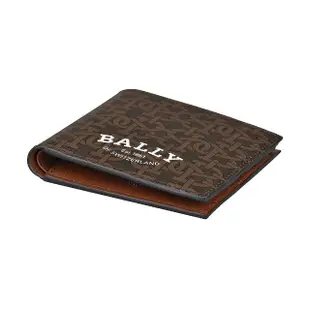 【BALLY】BALLY Brasai白字LOGO B字印花TPU 8卡對折短夾(棕)