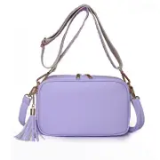Women Fashion Double Strap Messenger Tassel Bag Shoulder Handbag,Purple