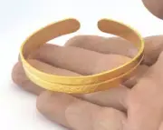 Cuff Bracelet Textured Adjustable Matte Gold Plated Brass 64mm inner size 3172