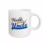 3dRose Worlds Greatest Uncle - blue and gold text - Family relative gifts for re