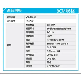 Xigmatek 電腦散熱風扇 8CM 12CM 1600轉 壽命長 小3PIN + 大4P 電腦風扇 散熱 桌機用