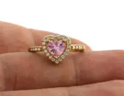 Heart Ring Cubic Zircon Crystals stones Adjustable Ring (6US 8US inner size)5599