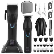 Professional Hair Cutting Machine Hair Clipper Set with Charging Base Metal Electric Cordless Hair Trimmer for Barber