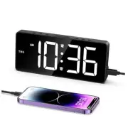 Digital Alarm Clock, Large LED Display Bedside Clock with 5-Level Black
