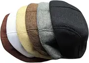[TINEASUR] Men's Flax Beret Newsboy Hat Sunscreen Lightweight and Cap for All Occasions Black