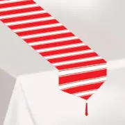 Beistle Printed Red & White Stripes Table Runner - Party Decoration for Circus