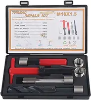 10 Pcs Thread Repair Kit, M18 × 1.5mm Stainless Steel Thread Repair Insert Kit, Twisted Drill Tap Wrench Threaded Insert Tool, 1.5D Length, for Damaged Thread Repair