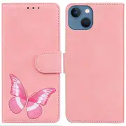 PU Leather Shell for iPhone 15 Plus Butterfly Printing Flip Stand Wallet Case Phone Cover