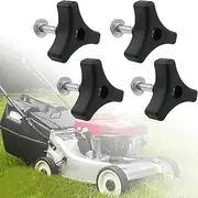 4 PCS Lawn Mower Handle Knobs Nut Bolt, Universal Lawnmowers Handle Wing Nut and Bolt, Lawn Mower Hand Fixing Nut Screw Bolt Kit Garden Parts for Most Lawnmower Machine
