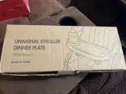 Universal Stroller Dinner Plate 2 in 1 Cup Holder Snack Tray Black