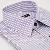 在飛比找遠傳friDay購物優惠-【金安德森】紫色白條紋黑扣吸排窄版長袖襯衫