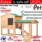 New RABBIT HUTCH CHICKEN COOP CAGE Guinea Pig Barn House Pet Hen Coup Run Pen AU